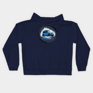 Jeep Off Road Vehicle Super Blue Kids Hoodie